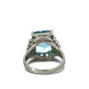 1970's Modern Aquamarine and Diamond Platinum Ring