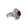 1970's Modern Ruby and Diamond Platinum Ring