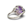 Effy Amethyst and Iolite 14K White Gold 3-Stone Ring