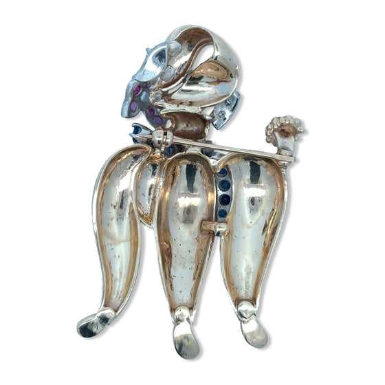 "Dog Show" Diamond, Ruby and Sapphire Pendant/Brooch