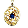 12.17 ct Ceylon Sapphire, Diamond and 12K Yellow Gold Necklace
