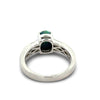 Fine Black Opal and Diamond Platinum Ring