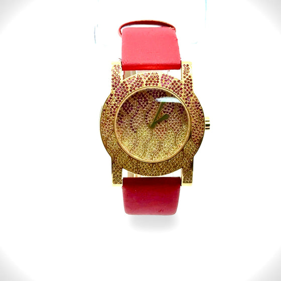 Limited Edition Rare #1 of 2 Carl F. Bucherer Pathos Diva Pink Sapphire & Diamond 18K Yellow Gold Watch MSRP $63,000