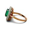 Modern Fine Emerald and Diamonds 14K Yellow/White Gold Ring