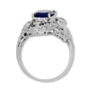 No Heat Burma Sapphire and Diamond Platinum Ring