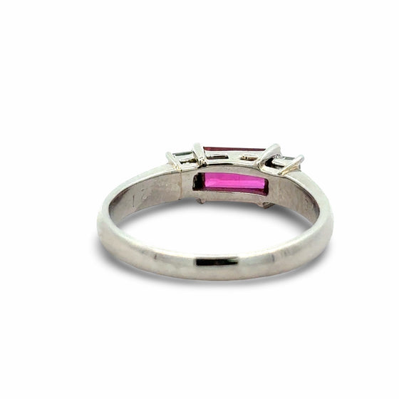 Fine Ruby and Diamond Platinum Ring