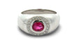 Fine Ruby and Diamond Platinum Ring