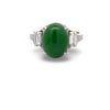 Fine Jade and Diamond Platinum Ring