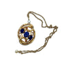 12.17 ct Ceylon Sapphire, Diamond and 12K Yellow Gold Necklace