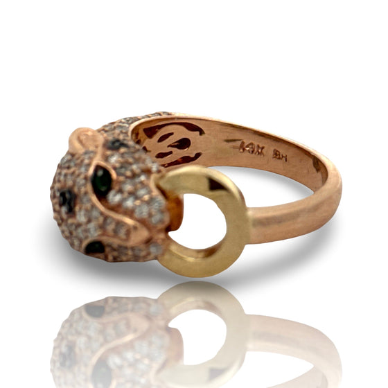 Effy Diamond, Emerald and 14K Rose Gold Panther Ring