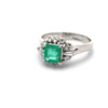 Fine Emerald and Diamond Platinum Ring