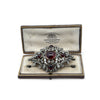 Victorian 1880's Diamond and Garnet 14k White Gold and Silver Pendant/Brooch