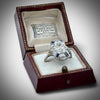Art Deco Old European Cut Diamond and Sapphire Filigree 18k White Gold Ring
