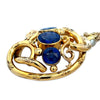 12.17 ct Ceylon Sapphire, Diamond and 12K Yellow Gold Necklace