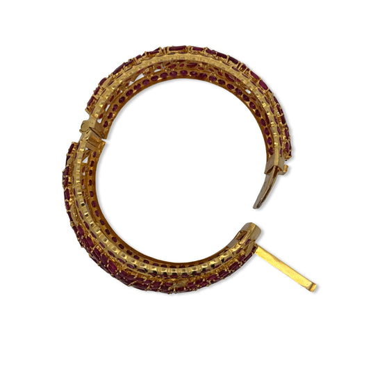 55ctw Ruby 18k Yellow Gold Bangle