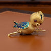 Osprey  "Crowned Bird On A Branch" garnet, green, red, black enamel 18K Yellow Gold Brooch/Pendant