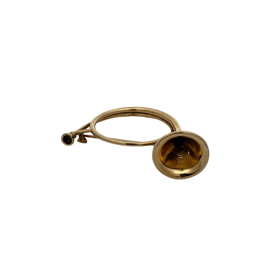 French Horn 14kt Yellow Gold Brooch