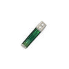 Custom Made Elongated Green Tourmaline and Diamond Platinum Pendant