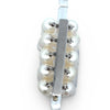 Italian 5 Row 7.75-8.50mm Cultured Pearl 14K White Gold Wide Bracelet