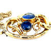 12.17 ct Ceylon Sapphire, Diamond and 12K Yellow Gold Necklace