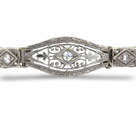 Art Deco Diamond and 14K White Gold Bracelet