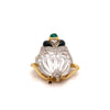 David Webb Rock Crystal, Diamond, Emerald, Ruby and Onyx Platinum and 18K Yellow Gold Beetle Brooch