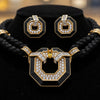 Chaumet Paris 6.20cttw Diamond Inlay Onyx Necklace and Earring Set