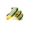 Designer Prestige Emerald and Diamond 18K Yellow Gold Ring