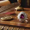 1970's Modern Ruby and Diamond Platinum Ring