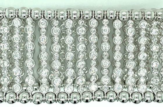 Diamond and 18K White Gold Stretch Bracelet