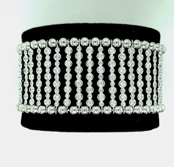 Diamond and 18K White Gold Stretch Bracelet