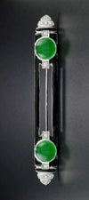 Jade and Diamond 14K White Gold Brooch/Pendant