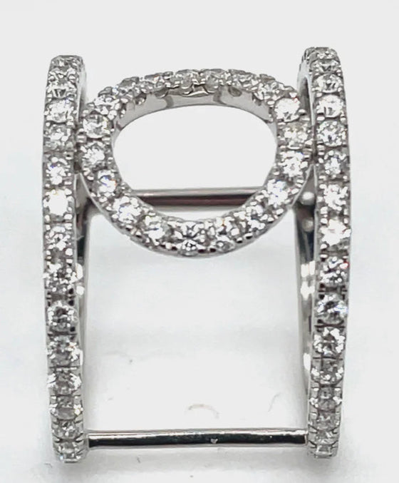Clyde Duneier Diamond and 14K White Gold Split Band Ring
