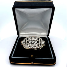  Antique 9.70cttw Diamond Platinum & 14K Yellow Gold Brooch / Pendant
