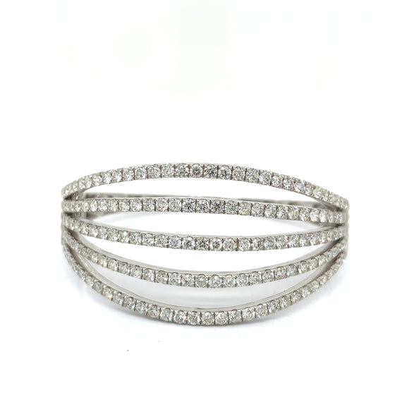 Multi-Row 7.86 Carat Diamond Bangle