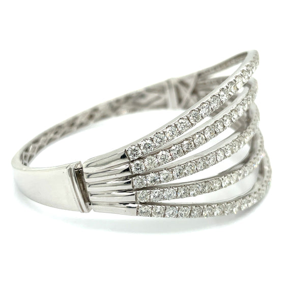 Multi-Row 7.86 Carat Diamond Bangle