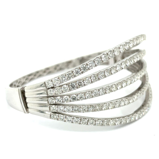 Multi-Row 7.86 Carat Diamond Bangle