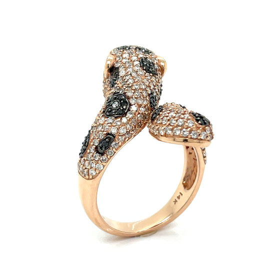 Effy 14k Rose Gold, Diamond and Emerald Panther Ring