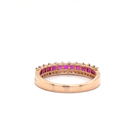 Ruby, Diamond, and Rose Gold Ring