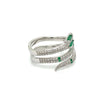 Natural Emerald and Diamond Snake Size 7  Ring