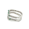 Natural Emerald and Diamond Snake Size 7  Ring