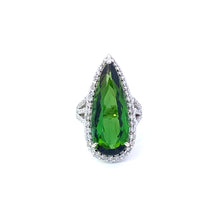  Green Tourmaline and Diamond Estate Size 6.75 Ring