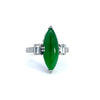 Marquis Jade Diamond and Platinum Ring