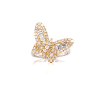  Butterfly Diamond and 18k Gold Ring