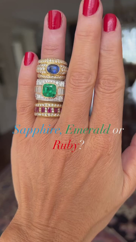 Estate EMJ Ruby and Diamond Ring