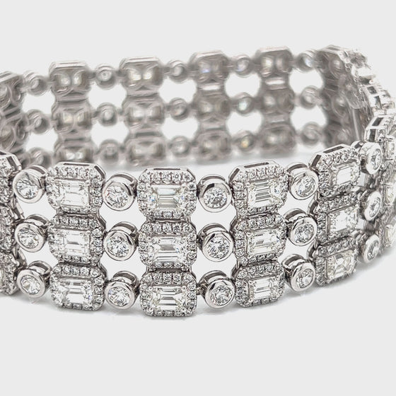 Three Row Diamond Bracelet