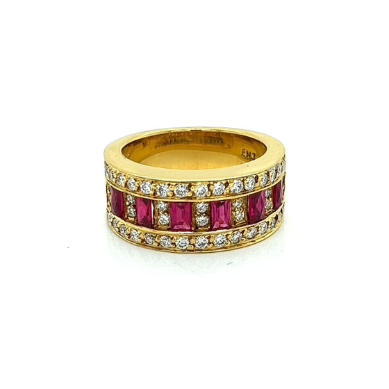 Estate EMJ Ruby and Diamond Ring