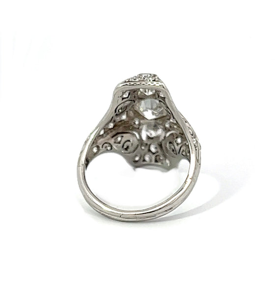 Art Deco Diamond Filigree Platinum Ring