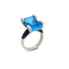 Blue Topaz, Sapphire and Diamond Designer Ring