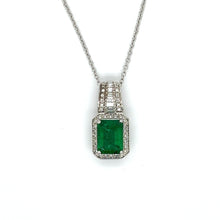  Emerald and Diamond White Gold Necklace